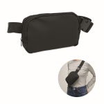 Sac banane en PU avec compartiment principal et poche arrière couleur noir