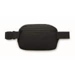 Sac banane en PU avec compartiment principal et poche arrière couleur noir troisième vue