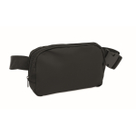 Sac banane en PU avec compartiment principal et poche arrière couleur noir huitième vue