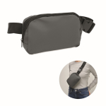 Sac banane en PU avec compartiment principal et poche arrière couleur gris foncé
