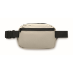 Sac banane en PU avec compartiment principal et poche arrière couleur ivoire troisième vue