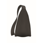 Sac à bandoulière en RPET avec une poche principale couleur gris foncé troisième vue