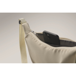 Sac à bandoulière en RPET avec une poche principale couleur ivoire cinquième vue photographique
