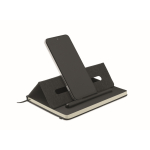 Carnet A5 à couverture rigide avec support téléphone, pages lignées couleur noir deuxième vue