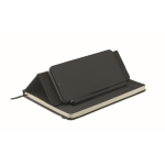 Carnet A5 à couverture rigide avec support téléphone, pages lignées couleur noir troisième vue