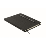 Carnet A5 à couverture rigide avec support téléphone, pages lignées couleur noir