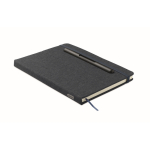 Carnet A5 à couverture rigide avec support téléphone, pages lignées couleur bleu marine