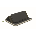 Carnet A5 à couverture rigide avec support téléphone, pages lignées couleur vert foncé troisième vue