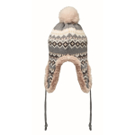Bonnet en polaire et polyester avec cache-oreilles pour adulte couleur noir troisième vue