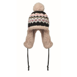 Bonnet en polaire et polyester avec cache-oreilles pour adulte couleur gris