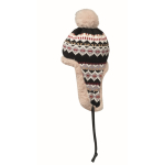 Bonnet en polaire et polyester avec cache-oreilles pour adulte couleur gris deuxième vue