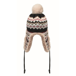 Bonnet en polaire et polyester avec cache-oreilles pour adulte couleur gris troisième vue