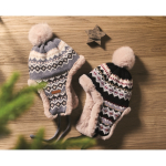 Bonnet en polaire et polyester avec cache-oreilles pour adulte couleur gris vue d'ambiance