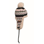 Bonnet en polaire et polyester avec cache-oreilles pour adulte couleur gris quatrième vue
