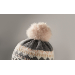 Bonnet en polaire et polyester avec cache-oreilles pour adulte couleur gris cinquième vue photographique