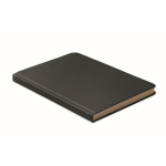 Carnet A5 à couverture rigide fabriqué en canne à sucre, pages lignées couleur noir