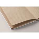 Carnet A5 à couverture rigide fabriqué en canne à sucre, pages lignées couleur blanc quatrième vue photographique
