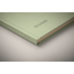 Carnet A5 à couverture rigide fabriqué en canne à sucre, pages lignées couleur vert menthe vue principale