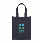 Petit sac en RPET de plusieurs coloris avec soufflet inférieur 80 g/m² couleur bleu vue avec zone d'impression