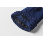 Bonnet unisexe en tricot plusieurs couleurs avec patch personnalisable couleur bleu quatrième vue photographique
