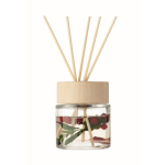 Diffuseur avec 6 bâtonnets parfumés à la vanille et décor floral couleur transparent