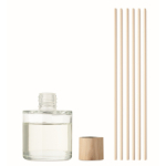 Élégant diffuseur de parfum à la vanille avec détail en bambou couleur transparent deuxième vue