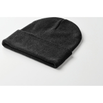 Bonnet classique en polyester avec ourlet taille unique couleur noir deuxième vue photographique
