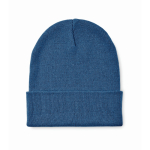 Bonnet classique en polyester avec ourlet taille unique couleur bleu
