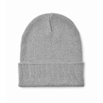Bonnet classique en polyester avec ourlet taille unique couleur gris