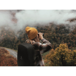 Bonnet classique en polyester avec ourlet taille unique couleur jaune deuxième vue d'ambiance 2