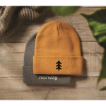 Bonnet classique en polyester avec ourlet taille unique couleur jaune vue d'ambiance principale