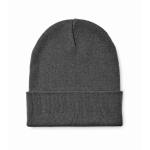 Bonnet classique en polyester avec ourlet taille unique couleur gris foncé