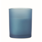 Bougie parfumée à la vanille en cire végétale et mèche en bois couleur bleu