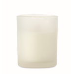 Bougie parfumée à la vanille en cire végétale et mèche en bois couleur blanc