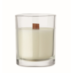 Bougie parfumée à la vanille en cire végétale et mèche en bois couleur transparent