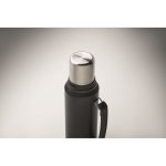 Thermos en inox recyclé avec un verre et poignée latérale 1L couleur noir troisième vue photographique