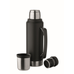 Thermos en inox recyclé avec un verre et poignée latérale 1L couleur noir sixième vue