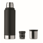 Thermos en inox recyclé avec un verre et poignée latérale 1L couleur noir septième vue