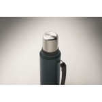 Thermos en inox recyclé avec un verre et poignée latérale 1L couleur bleu marine troisième vue photographique