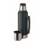 Thermos en inox recyclé avec un verre et poignée latérale 1L couleur bleu marine cinquième vue