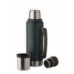 Thermos en inox recyclé avec un verre et poignée latérale 1L couleur bleu marine sixième vue