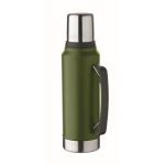 Thermos en inox recyclé avec un verre et poignée latérale 1L couleur vert foncé