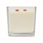 Grande bougie parfum vanille avec 2 mèches en bois couleur transparent quatrième vue