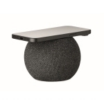 Enceinte ronde avec finition en bambou noir sur le dessus couleur noir deuxième vue
