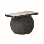 Enceinte ronde avec finition en bambou noir sur le dessus couleur noir