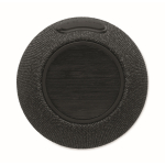 Enceinte ronde avec finition en bambou noir sur le dessus couleur noir cinquième vue