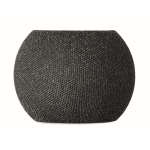 Enceinte ronde avec finition en bambou noir sur le dessus couleur noir sixième vue