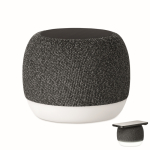 Petit enceinte sans fil en RPET avec détail en bambou noir couleur noir