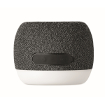 Petit enceinte sans fil en RPET avec détail en bambou noir couleur noir huitième vue
