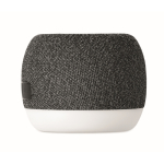 Petit enceinte sans fil en RPET avec détail en bambou noir couleur noir neuvième vue